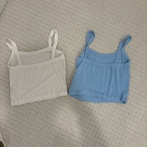 SHEIN White and Blue Tank Tops